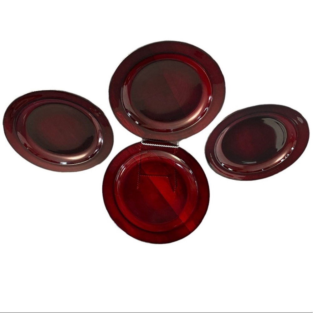 Ruby Red Anchor Hocking Plates